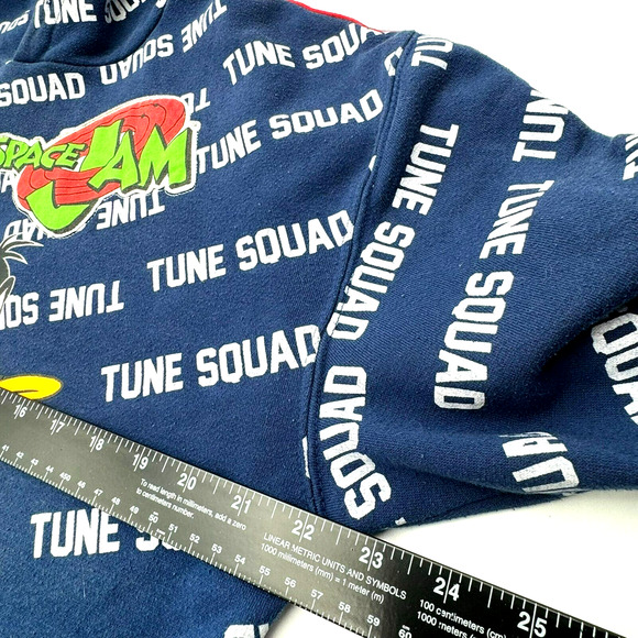 LOONEY TUNES RARE Vintage 1996 SPACE JAM Tune Squad Hoodie Sweatshirt Bugs Daffy - Picture 6 of 8